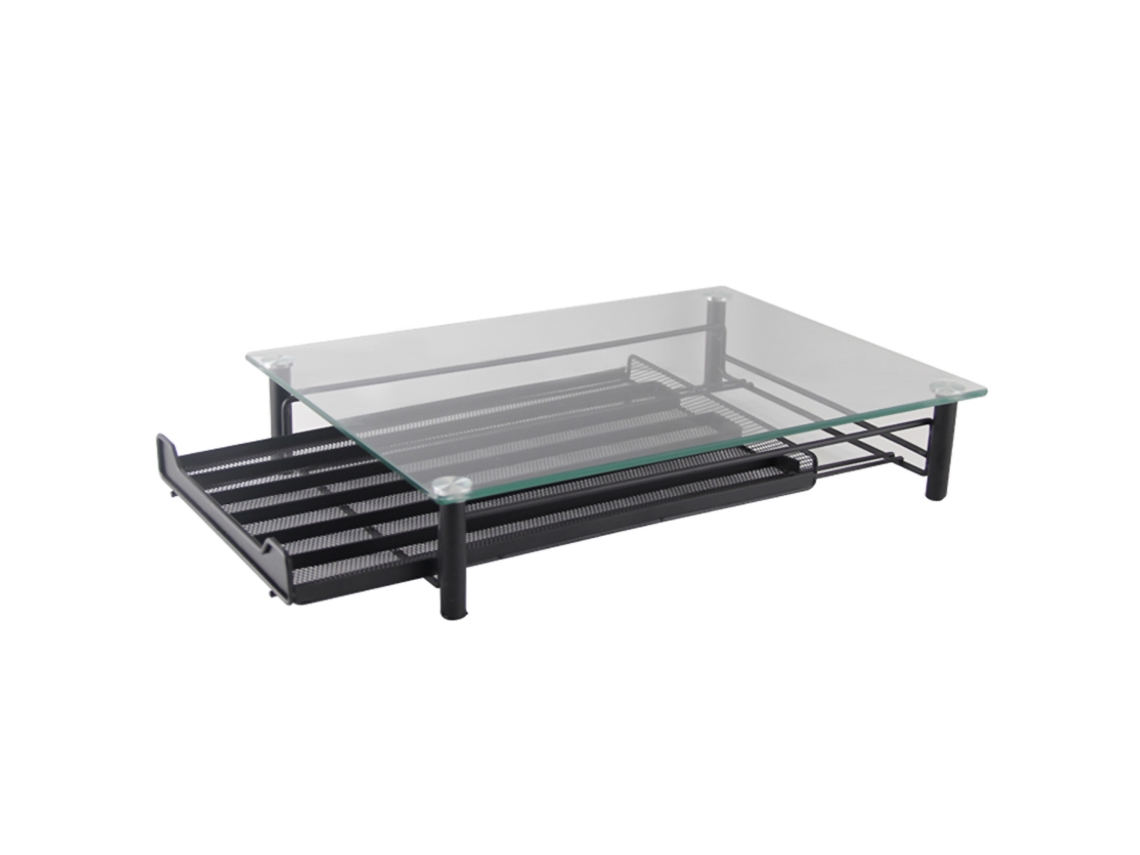 Soporte Para Cafetera Klack Con Cajón Para 60 Cápsulas Nespresso - Vidrio Templado, Organizador Antideslizante