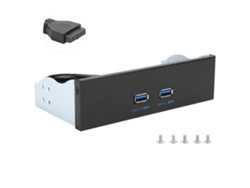 Adaptador De Cable Usb 3.0 Con 2 Puertos En El Panel Frontal (19 Pines/20 Pines) Para Una Conexión Rápida De 5 Gbps.