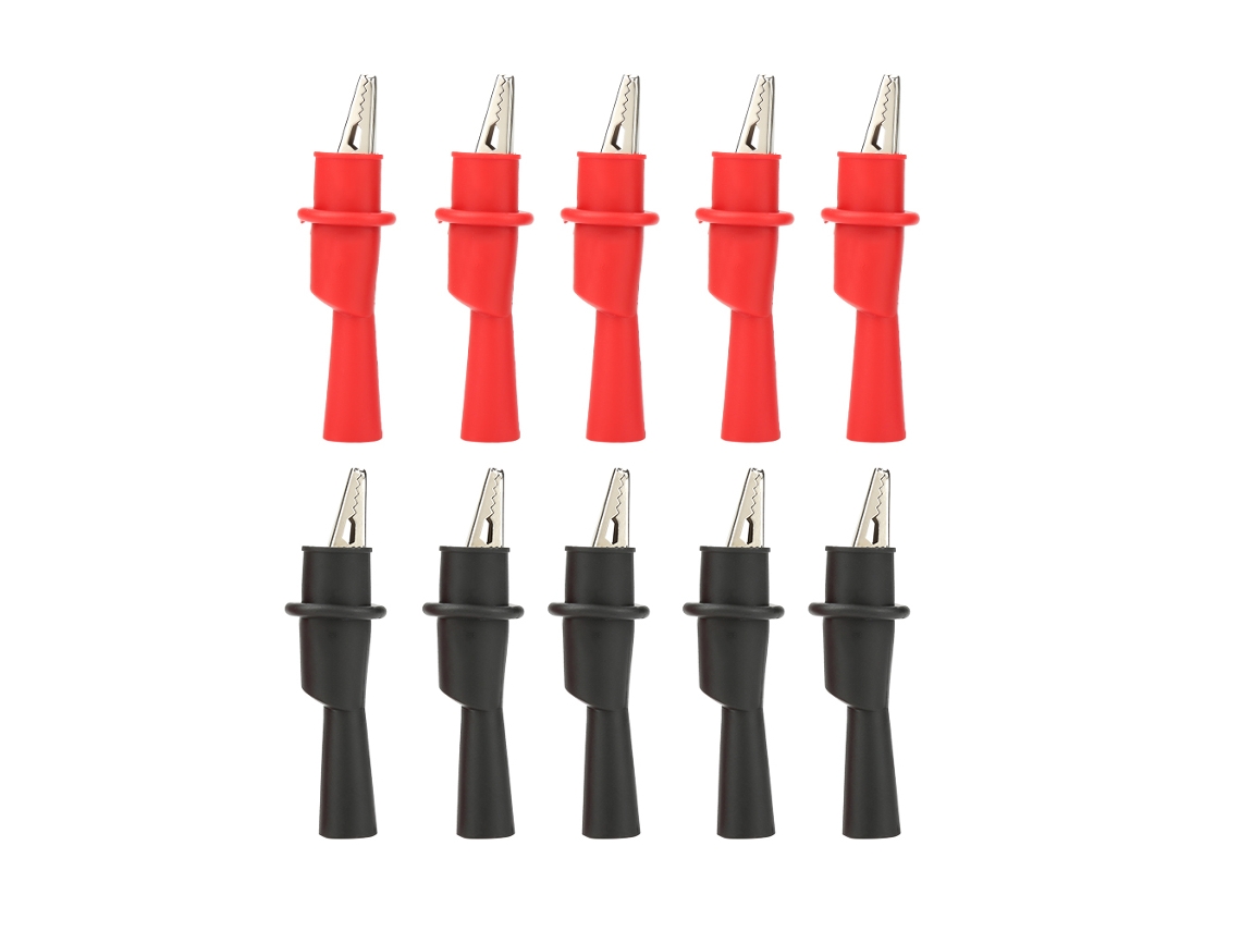 10 Pinzas De Cocodrilo Aisladas P2008 Para Multímetros De Prueba Eléctrica, Accesorios Metálicos Catiii 1000v 10a