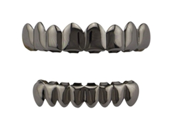 Juego De Parrilla Dental De Oro De 18 Quilates Para Dientes Superiores E Inferiores Con 8 Dientes Para Hombres Y Mujeres.