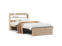 Maison Exclusive - Estructura De Cama Con Cabecero Madera Maciza Pino 75x190 Cm