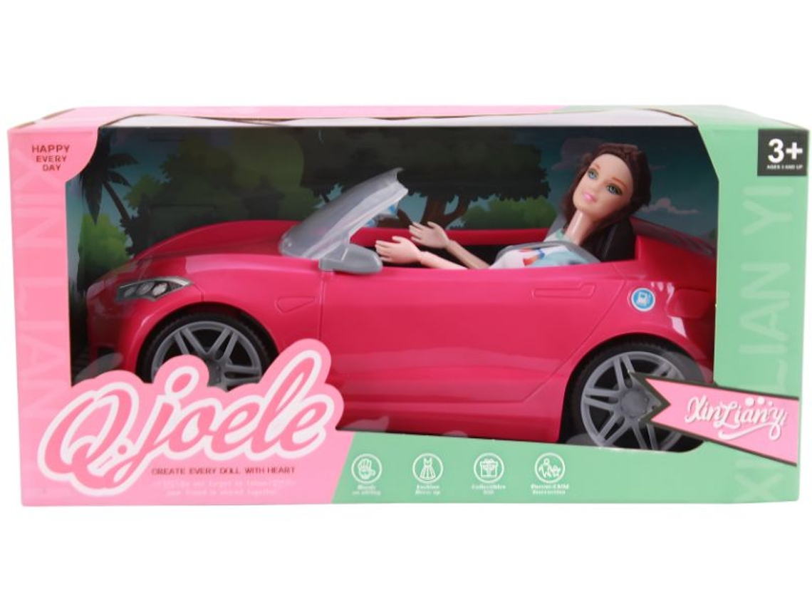 Coche descapotable rosa con muñeca | Juguete de simulación LPM (3 años)