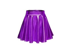 2026-falda Mini Estampada De Metal Alto Talle Volante Para Mujer Tallas S-xl Snngv