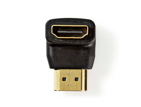 Adaptador HDMI Conector HDMI Salida HDMI Chapado en oro En ángulo de 90 ABS Negro 1 PC. Caja NEDIS