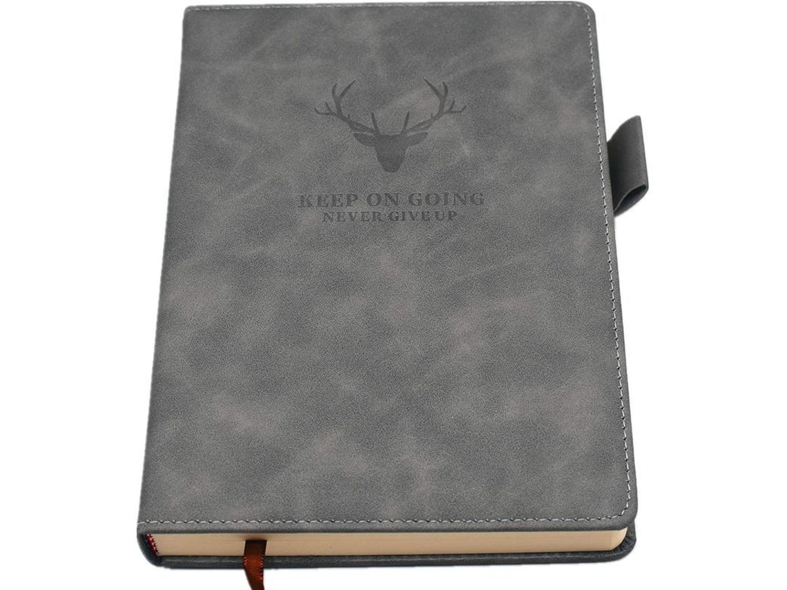 2026-cuaderno De Notas A5 Con Líneas - Portada Dura De Cuero Falso, Papel Grueso Premium (gris)