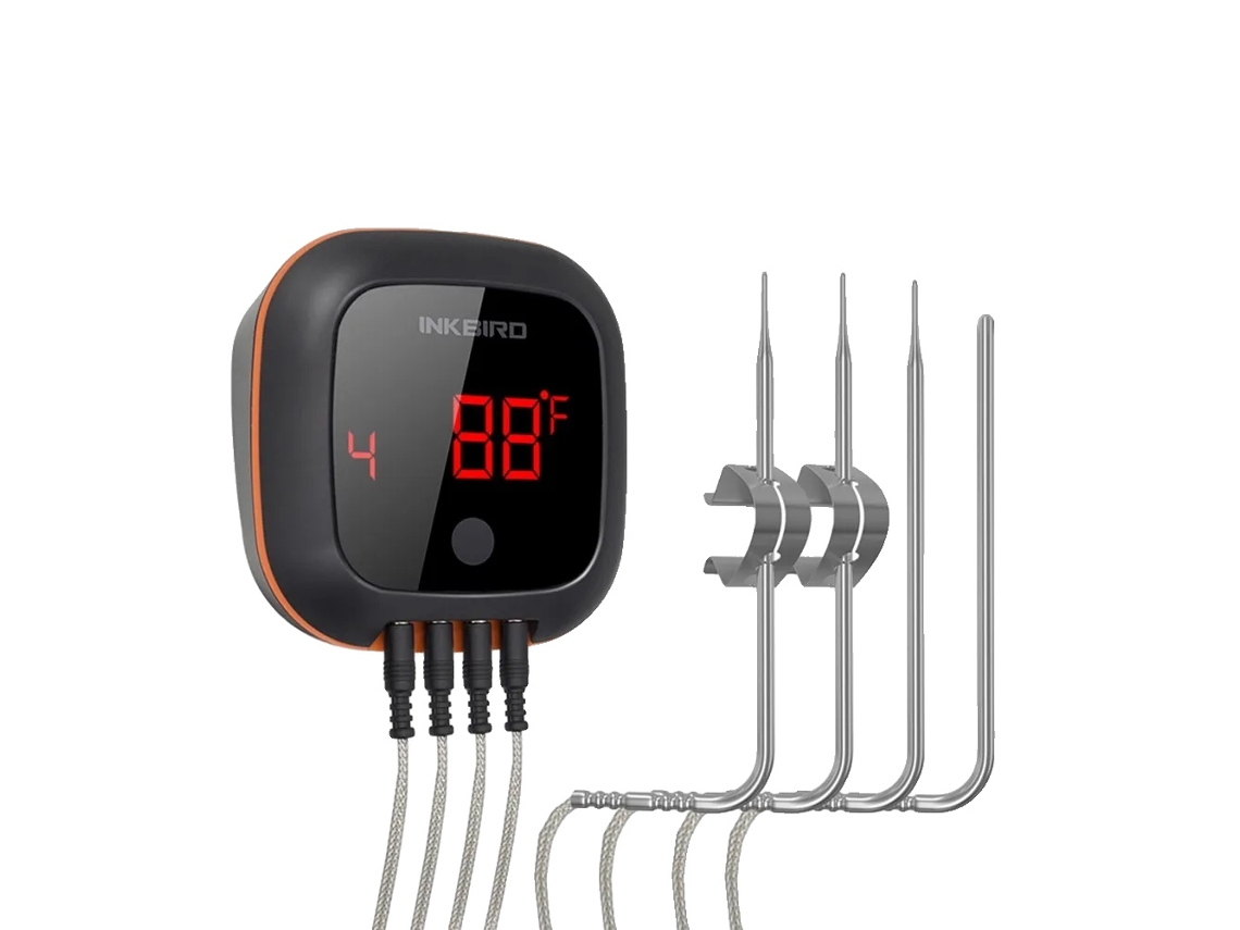 Termómetro inalámbrico Bluetooth para barbacoa, hasta 6 sondas, alcance inalámbrico de 100 m, 4 sensores OEM