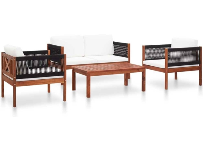 Conjunto 4 Muebles de jardín VIDAXL Marrón Madera
