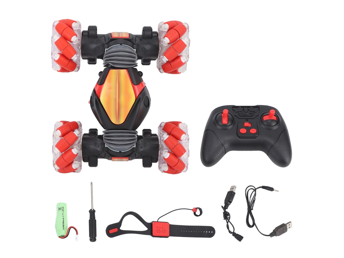 Carro De Stunt Rc 4wd Com Controle Remoto Por Gestos E Relógio Para Crianças 6+ Cor Vermelha