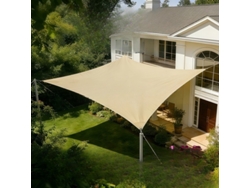 Sombrilla Rectangular De Tela Oxford Estilo Vela, 3x3 M, Caqui, Digitallab