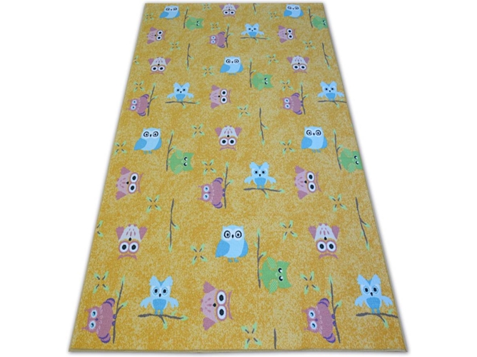 Alfombra DYWANY LUSZCZOW Owls (Amarillo - 300 x 300 cm - Poliamida)
