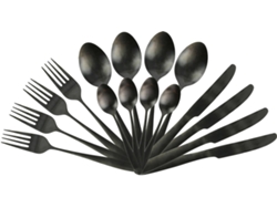 Cubertería HOME KOOL HOME Negro Acero Inoxidable (16 un)