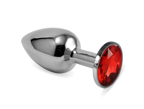 Plug Anal Plateado Rosebud Classic Con Joya Rojo Talla S LOVETOY