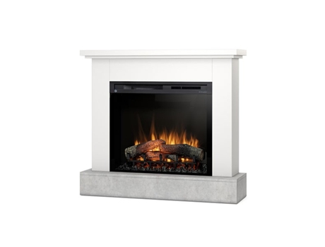 Chimenea eléctrica LED de pie YUKON 28' 105 x 95 x 29 Blanco mate / Cemento OUTINFIRE