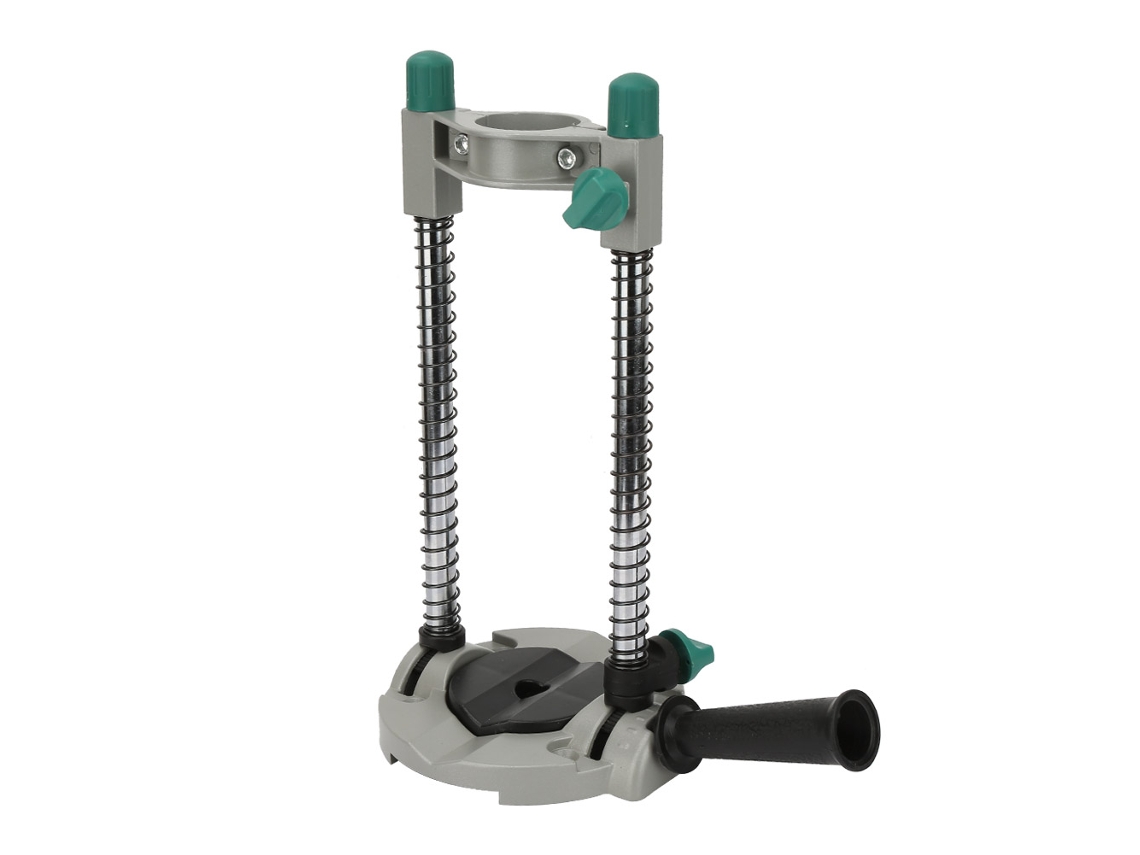 Soporte de taladro con ángulo ajustable para taladro eléctrico con guía para brocas para madera.