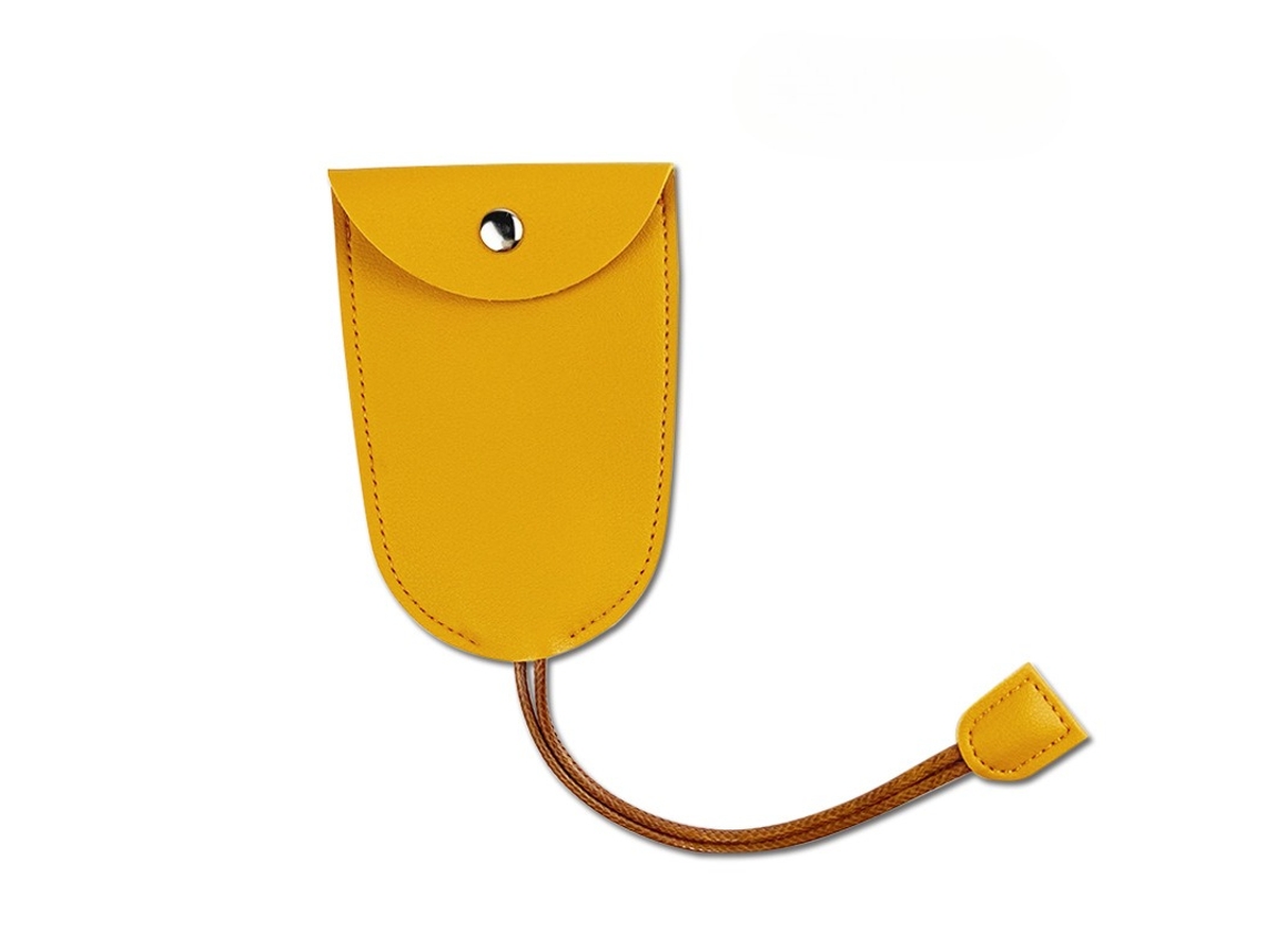 Funda para llave de coche de PU, colores brillantes, soporte portátil para llaves con clip y anilla, color amarillo Hexinyigjly