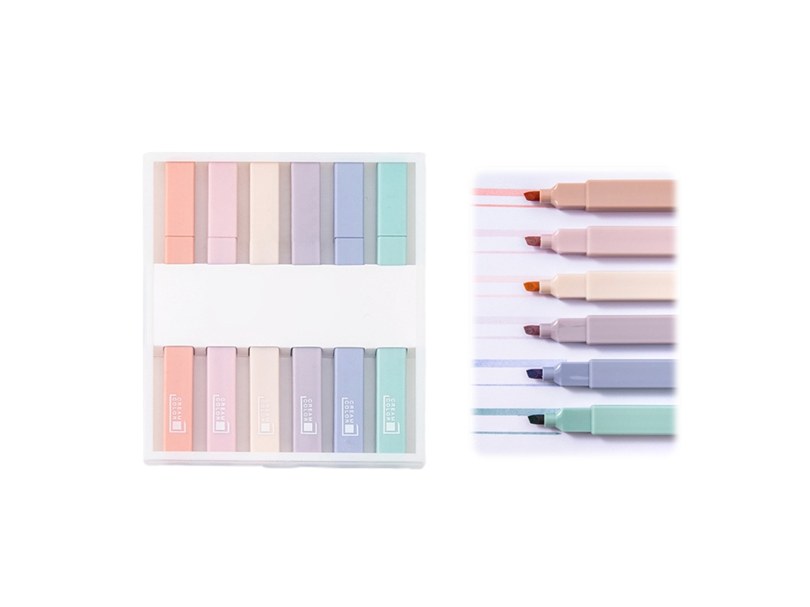 6 Bolígrafos Potenciadores De Color Pastel Con Punta Suave Para Estudiantes, Adolescentes, Niños Y Adultos.