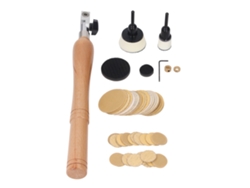 Kit De Lijadora De Mano Para Cuencos Con Mango De Madera, Discos De 1 Y 2 Pulgadas, 50 Piezas.