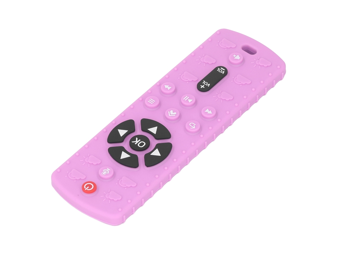 Juguete Para La Dentición Con Forma De Mando A Distancia De Tv, Silicona Segura, Juguete Sensorial Educativo Para Bebés, Rosa.