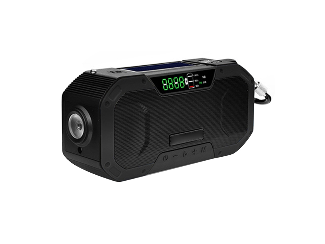 Radio De Mano Portátil Multifunción Impermeable Ipx6 Para Emergencias Al Aire Libre Radio Fm Altavoz Bt Con Luz Led