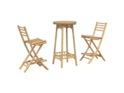 Maison Exclusive - Conjunto De Bar Para Exterior De 3 Piezas Plegable De Bambú