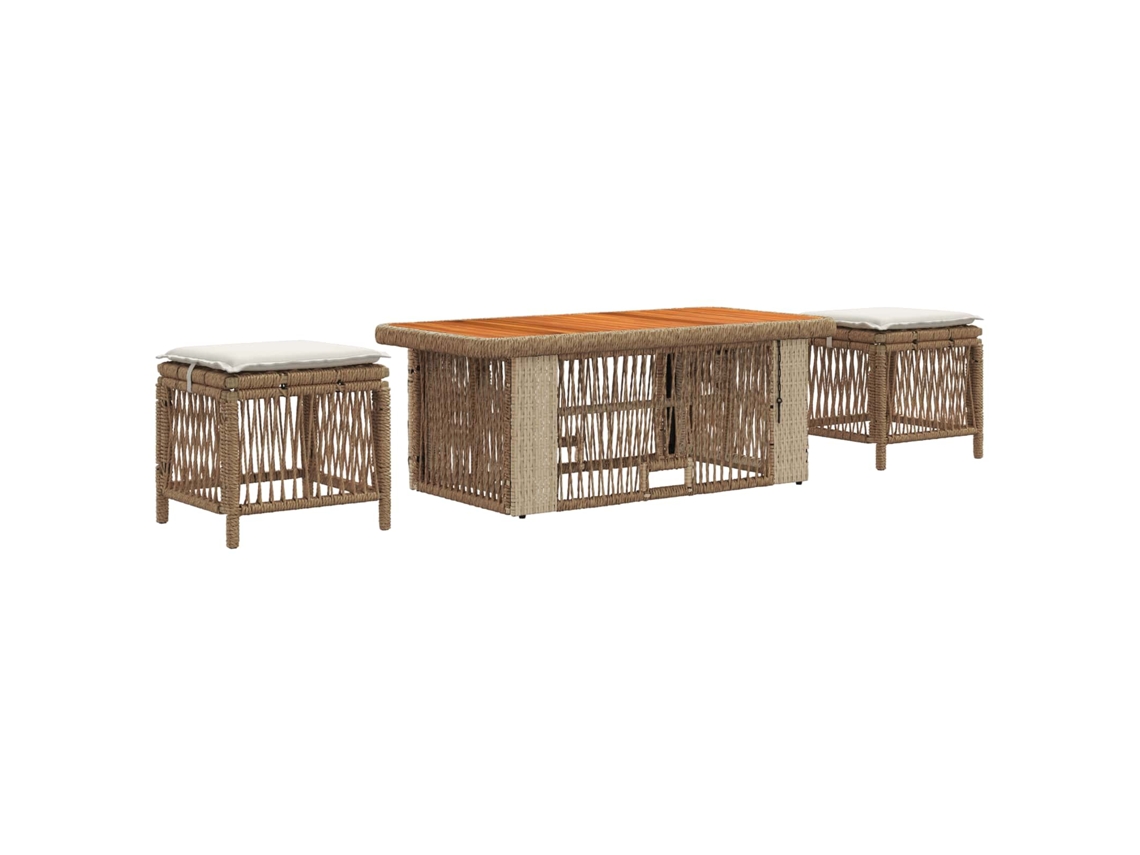 Maison Exclusive - Conjunto De Comedor De Jardín Con Cojín 4 Pcs Beige Y Crema
