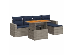 Maison Exclusive - Set De Muebles De Jardín 6 Pzas Y Cojines Ratán Sintético Gris