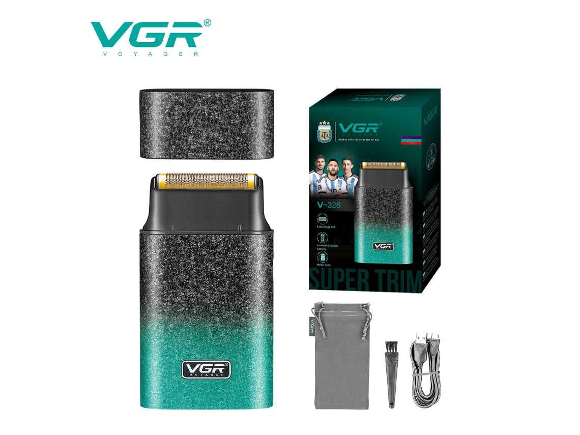 Afeitadora Eléctrica (verde) - Resistente Al Agua, Recargable, Con Carcasa Degradada