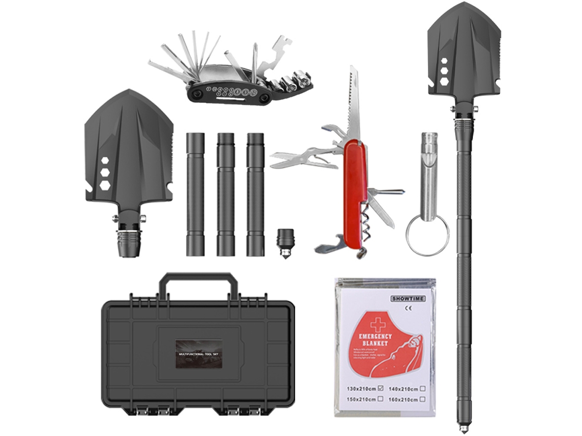 Kit De Herramientas De Emergencia Multifuncional Con Solapa Plegable Para Acampada, Supervivencia Y Actividades Al Aire Libre.