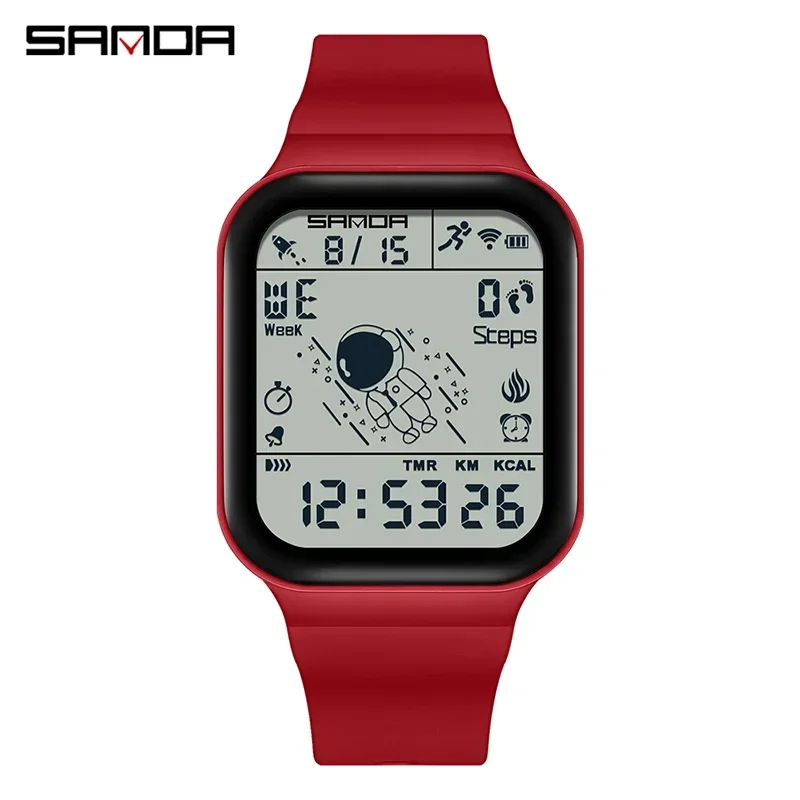 Reloj De Pulsera Digital Para Hombre De La Serie Astronauta (rojo) Para Jóvenes Estudiantes, Con Contador De Pasos Y Seguimiento De Calorías.