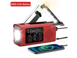 Radio de emergencia portátil de 4000 mAh con luz LED, carga solar y USB, ideal para acampar y usar al aire libre en situaciones de emergencia. Viewleaf