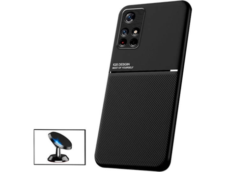 Kit Funda Magnetic Lux y Soporte Magnético de Coche Xiaomi Poco M4 Pro 5G PHONECARE Negro