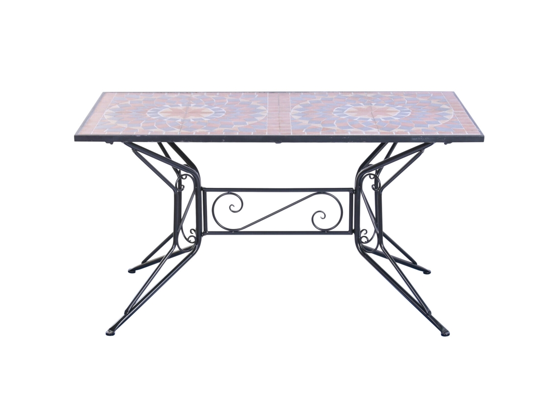 Mesa Comedor Forja Ceramica Mosaico 140x70x75,5cm