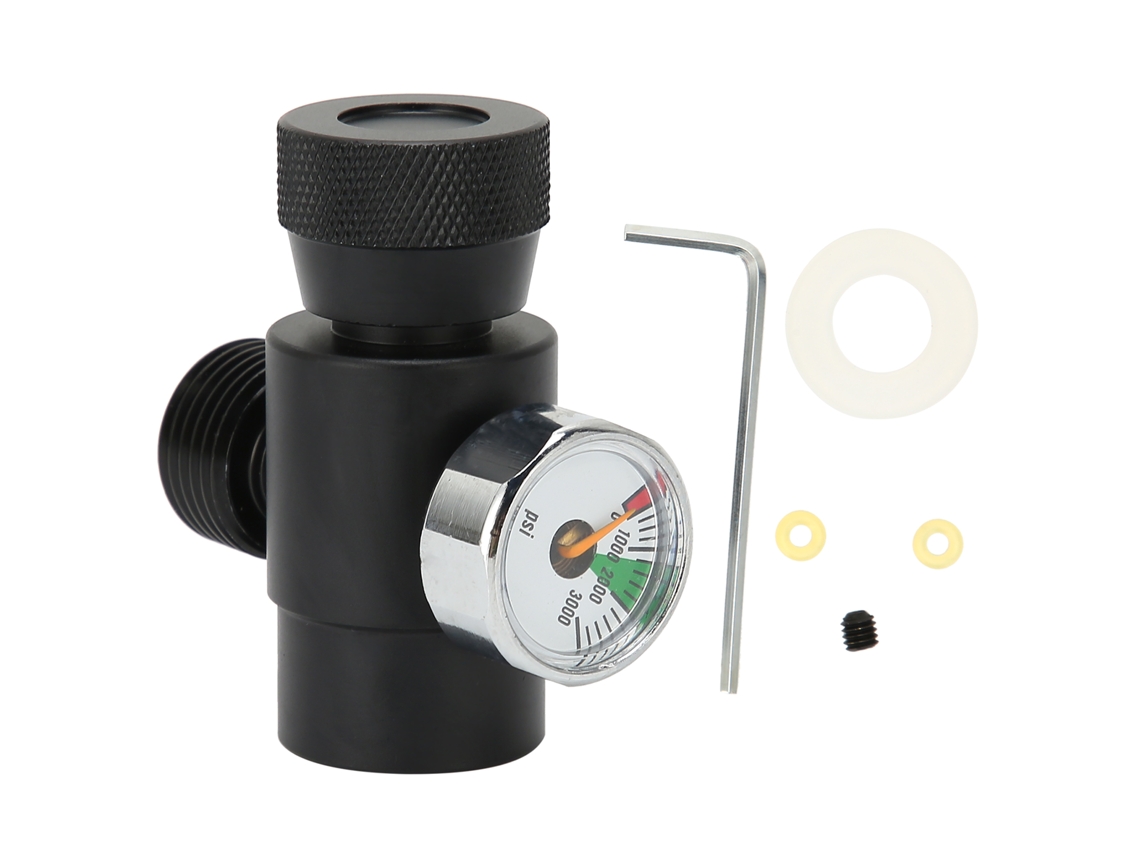 Adaptador De Recarga De Co2 Cga320 Tr21-4 Con Manómetro De Presión De 3000 Psi Para Refrescos