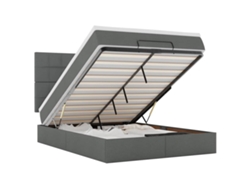 Maison Exclusive - Estructura Cama Otomana Colchón Tela Gris Oscuro 140x190cm
