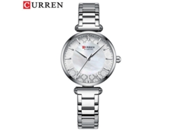 Reloj de moda para mujer MDUG con esfera de aleación metálica, detalles de nácar y movimiento de cuarzo.