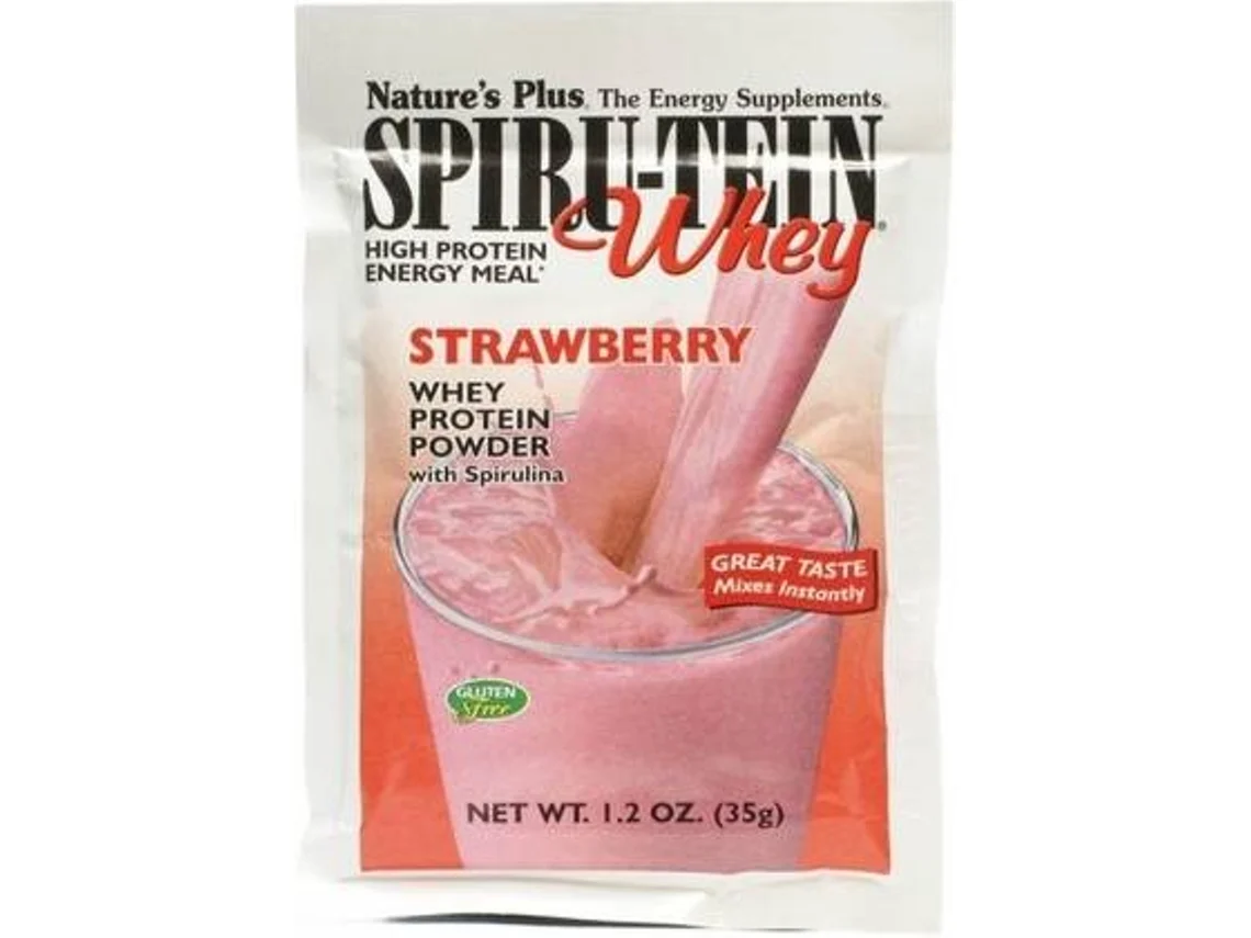 Complemento Alimenticio NATURES PLUS Spiru-Tein Morango (34 g)