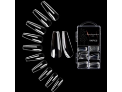 Puntas De Uñas Postizas Largas Transparentes Con Forma De Ataúd, 100 Piezas De Uñas Acrílicas Postizas, Tamaño 10, Cobertura Completa, Estilo Ballet.