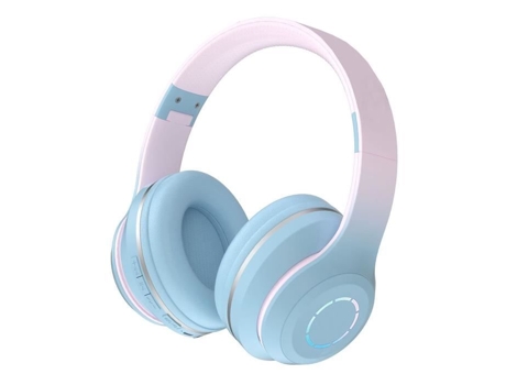 HURRISE Auriculares con cable Graves pesados Cancelación de ruido Auriculares con cable de color degradado plegables con sonido separado Azul claro