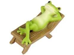 Estatua De Rana Para Baño Exterior En Miniatura De Jardín De Hadas - Relajante