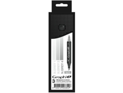 Set 3 Marcadores GRAPH'IT Gradiente Gris Neutro 0.8 mm