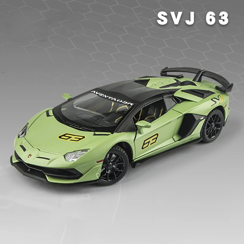 (verde) Coche De Juguete A Escala 1:24, De Aleación, Fabricado En Metal Fundido A Presión, Con Efectos De Sonido Y Luz.