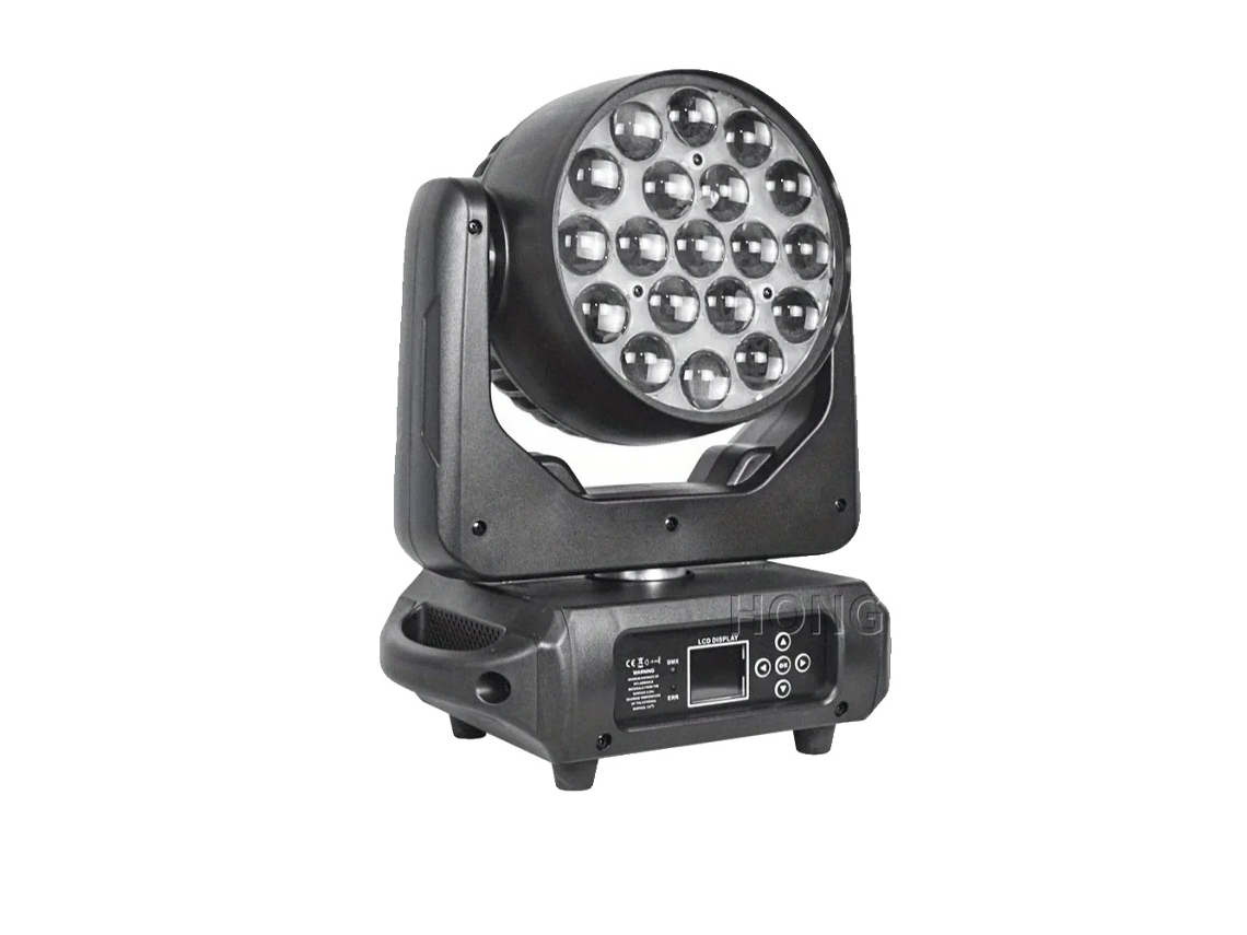 Foco de escenario, 19 LED RGBW 4 en 1 de 15 W, giro de 540°, inclinación de 180°, negro, enchufe OEM