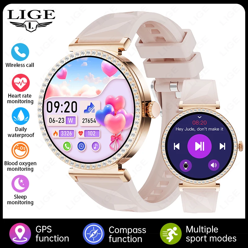 Reloj Inteligente Gps Ultrafino (rosa) Con Llamadas Bluetooth Y Monitorización De La Frecuencia Cardíaca.
