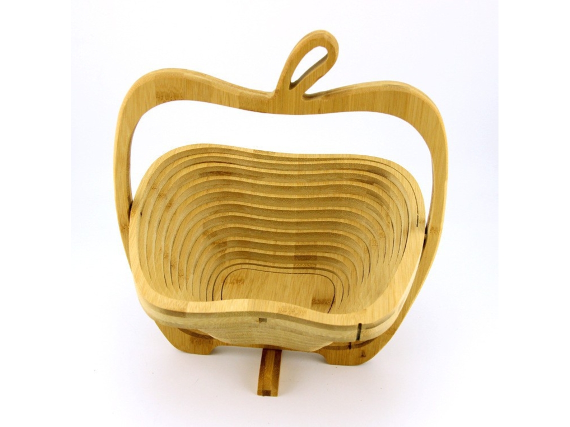 Canasta Portátil Plegable De Bambú Y Madera Para Frutas Y Verduras, Fácil De Plegar, Conveniente De Almacenar, Artículos Domésticos, Souvenirs De Atracciones Turísticas