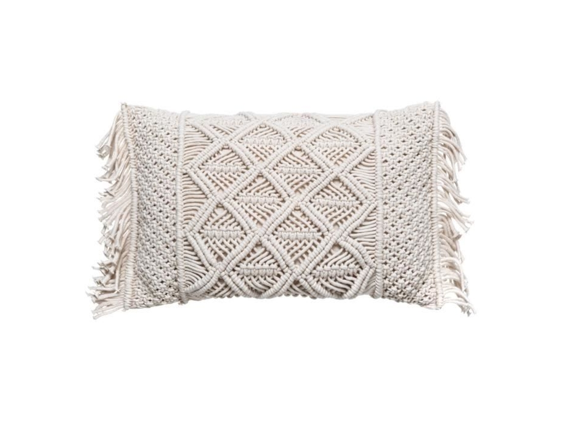 Cojín Macramé 30 X 50 Cm Beige