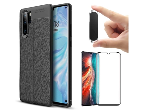 Carcasa, Protector y Soporte Huawei P30 Pro Rugged Leather Negro