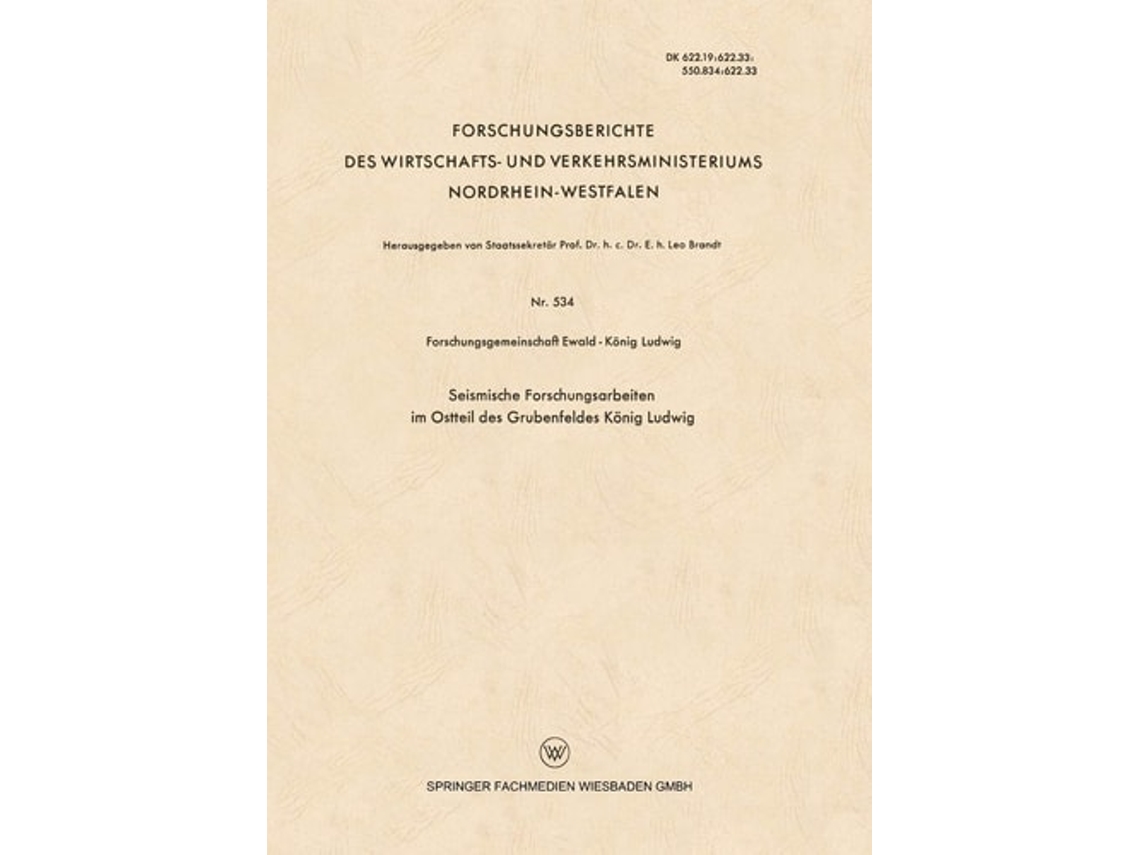 Libro Seismische Forschungsarbeiten Im Ostteil Des Grubenfeldes Konig Ludwig De Forschungsgemeinschaft Ewald-könig Ludwig (alemán)
