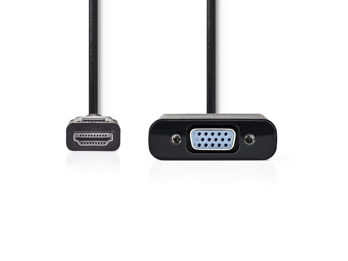 Nedis Ccgp34900Bk02 Adaptador de cable de video 0.2M Hdmi Vga D-Sub Negro