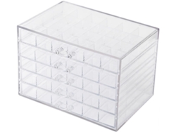 Caja Organizadora De Joyería Transparente Con 120 Compartimentos Para Guardar Uñas.