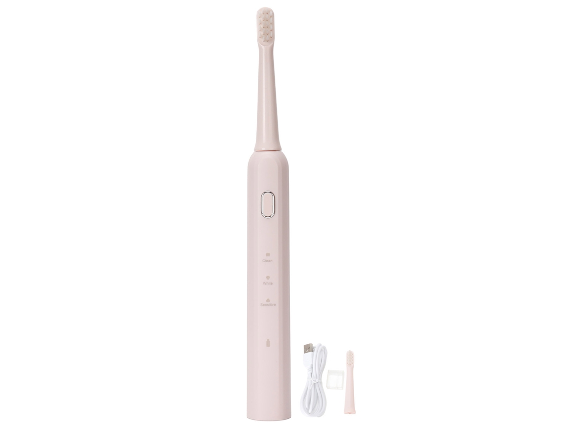 Cepillo De Dientes Eléctrico Ultrasónico Con 3 Modos, Recargable Por Usb, Resistente Al Agua Ipx7 Y Temporizador Inteligente - Rosa